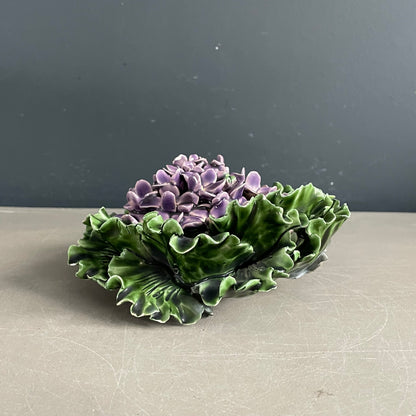 Grande fleur d’hortensia en barbotine de porcelaine - Ref 1161