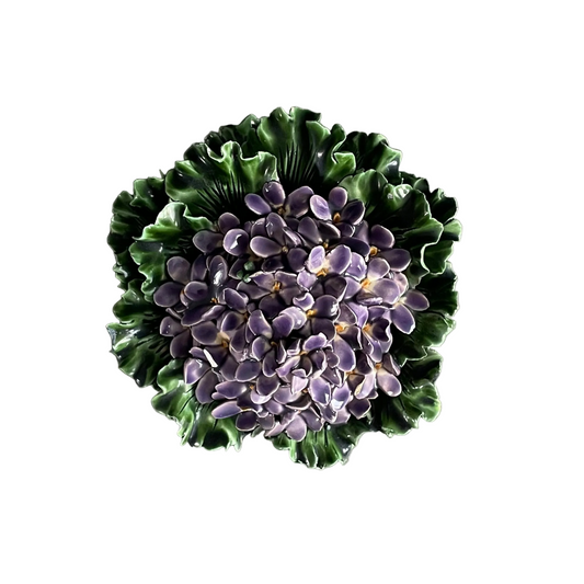 Grande fleur d’hortensia en barbotine de porcelaine - Ref 1161