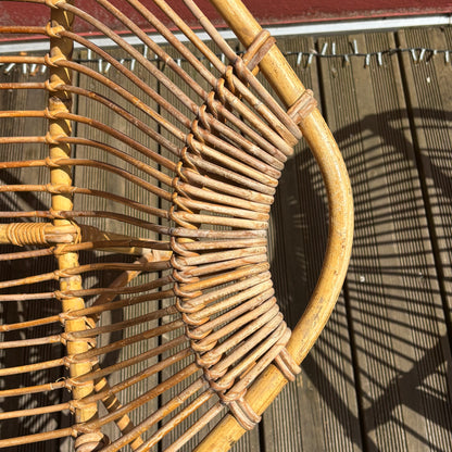 Paire de fauteuils en bambou et rotin vintage, style Riviera, années 60-70 - Ref 1257