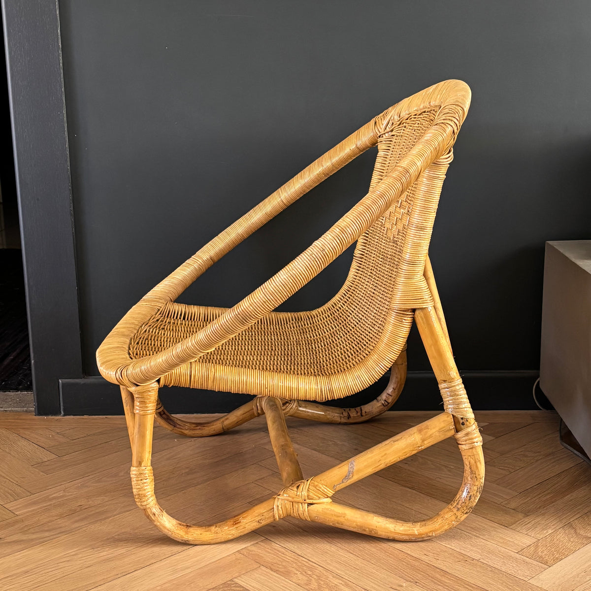 Fauteuil enfant en bambou et rotin - Ref 1379