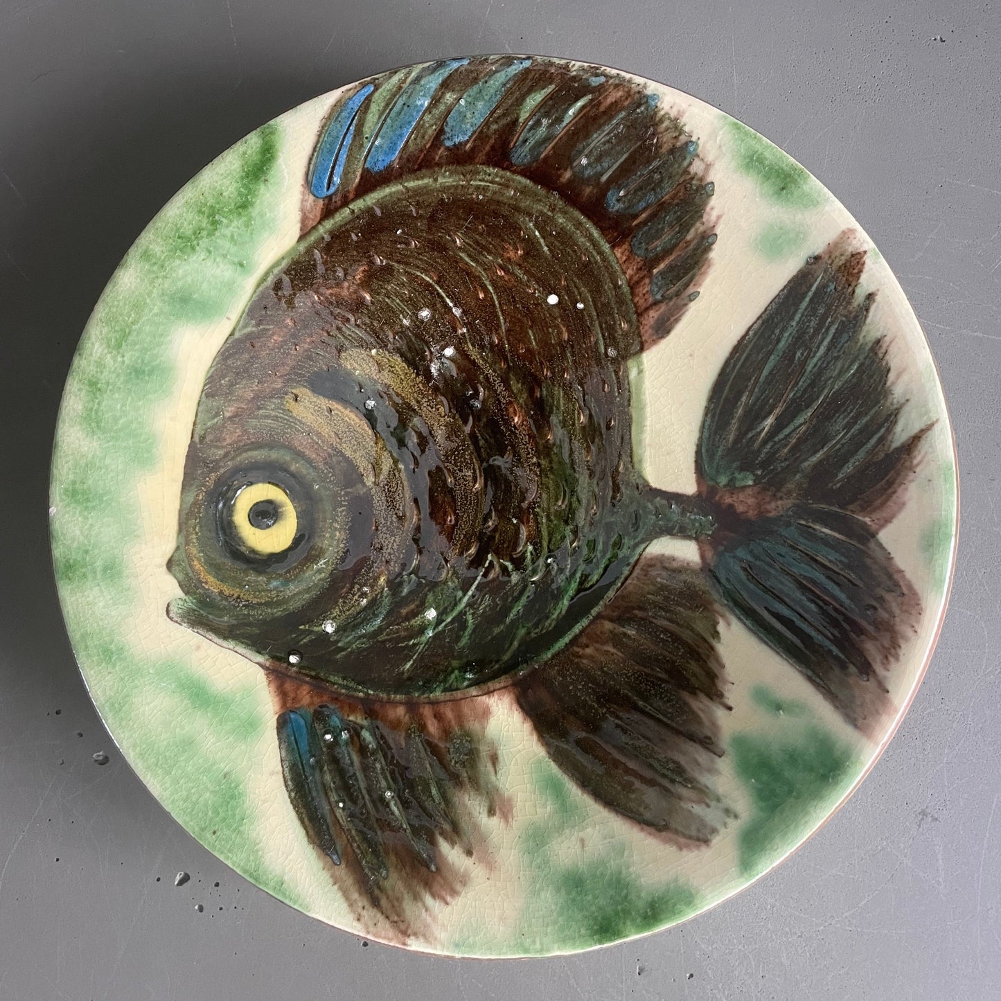 Série de 6 assiettes Puigdemont motifs poissons - Ref 1049
