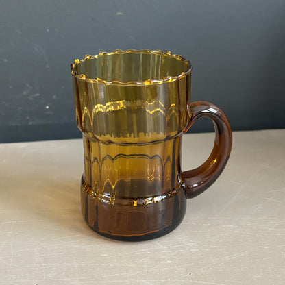 Service à eau en verre ambré texturé, 1 pichet + 5 verres - Ref 1399