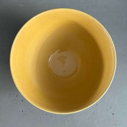 Saladier en céramique artisanale émaillé jaune et noir - Ref 1274