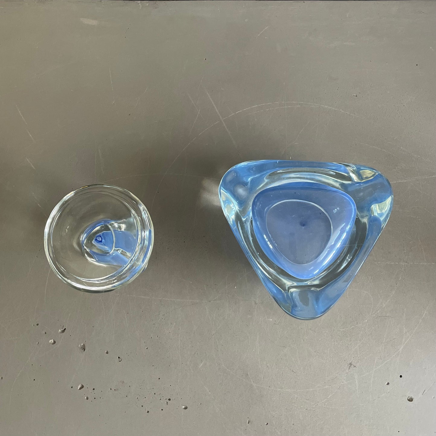 Ensemble en verre soufflé bicolore - Ref 1070