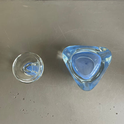 Ensemble en verre soufflé bicolore - Ref 1070