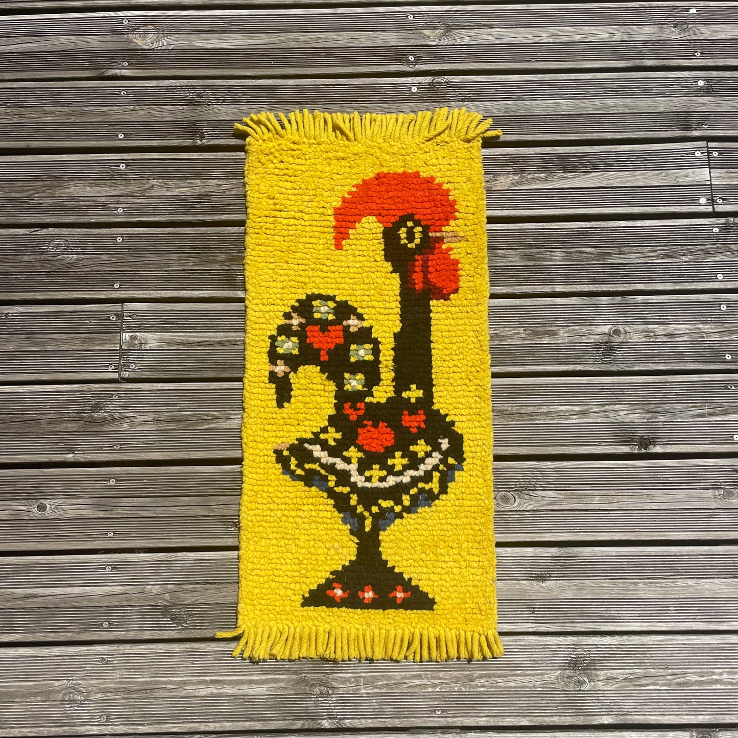 Tenture murale - tapis - vintage en laine nouée, années 1970 - Ref 1132