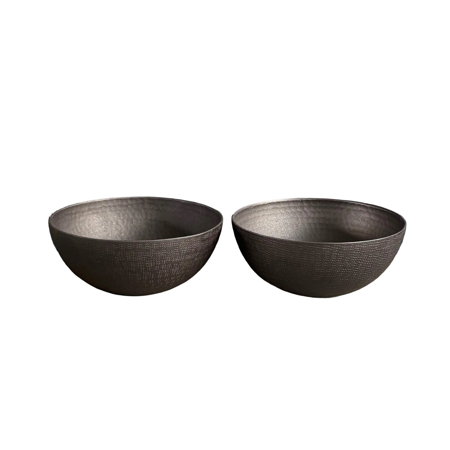 Paire de bols vide-poche en métal laqué noir - Ref 1249