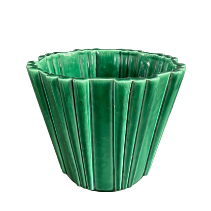 Cache-pot P.L. France Poët Laval en céramique verte - Ref 942
