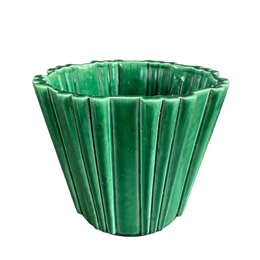 Cache-pot P.L. France Poët Laval en céramique verte - Ref 942