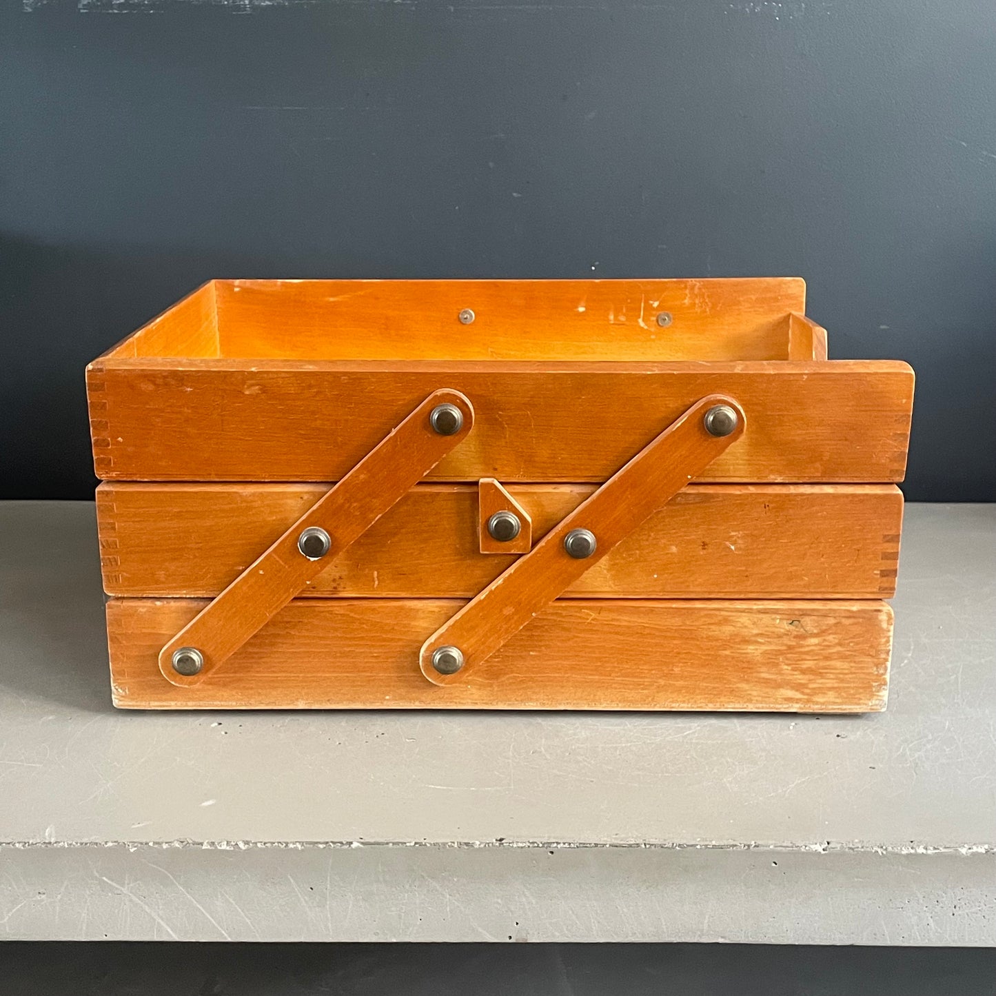 Organiseur trieur de bureau ancien en bois - Ref 1105