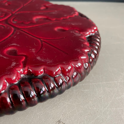 Dessous de plat en faïence bordeaux - Ref 1156
