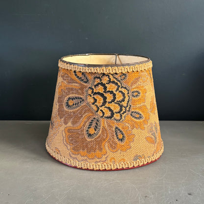Abat-jour vintage en toile de jute à motifs - Ref 1330