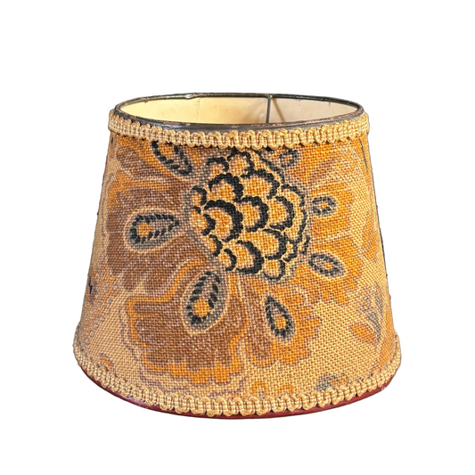 Abat-jour vintage en toile de jute à motifs - Ref 1330