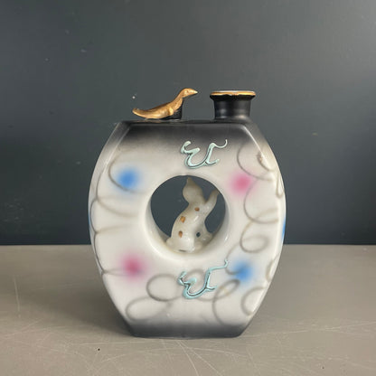 Service à saké en porcelaine – 6 tasses, bouteille et plateau - Ref 1123