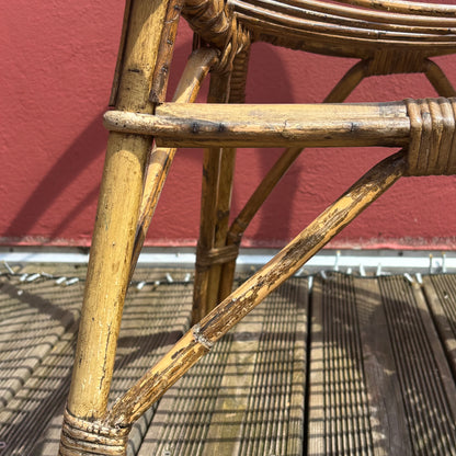 Paire de fauteuils en bambou et rotin vintage, style Riviera, années 60-70 - Ref 1257