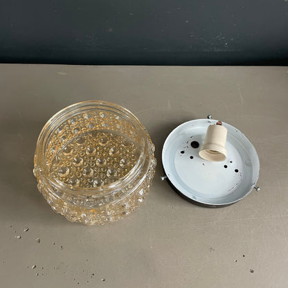 Plafonnier ou applique en verre moulé ambré - Ref 1180