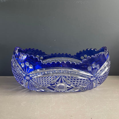 Ensemble coupe + 6 verres en cristal de Bohème - Ref 1144