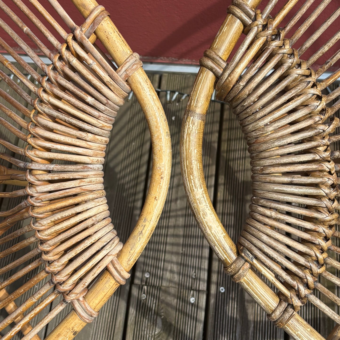 Paire de fauteuils en bambou et rotin vintage, style Riviera, années 60-70 - Ref 1257
