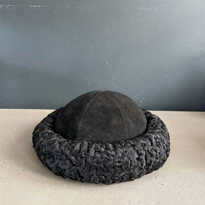 Chapeau toque en astrakan et daim - Ref 1080