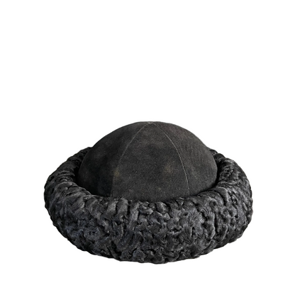 Chapeau toque en astrakan et daim - Ref 1080