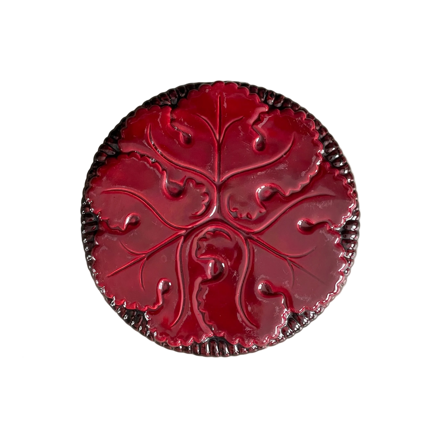 Dessous de plat en faïence bordeaux - Ref 1156