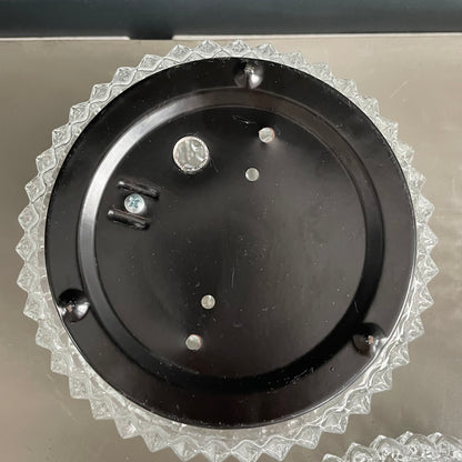Paire de plafonniers / appliques en verre moulé + 1 globe seul - Ref 1179