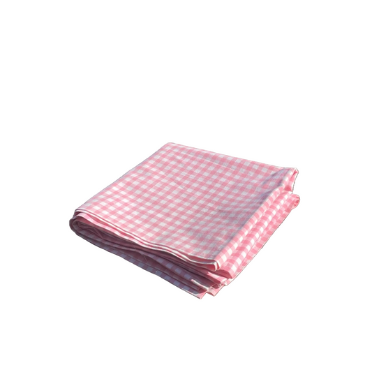 Taie de traversin en coton vichy rose - Ref 1116