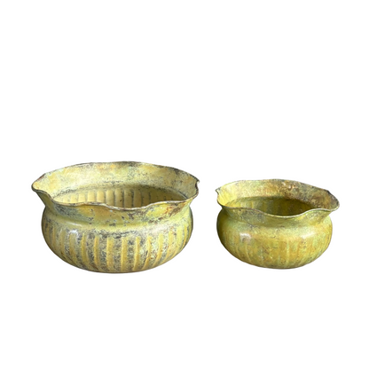 Paire de cache-pots gigognes en cuivre - Ref 1375