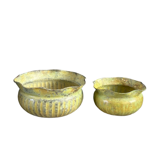 Paire de cache-pots gigognes en cuivre - Ref 1375