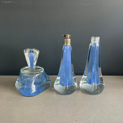 Ensemble en verre soufflé bicolore - Ref 1070