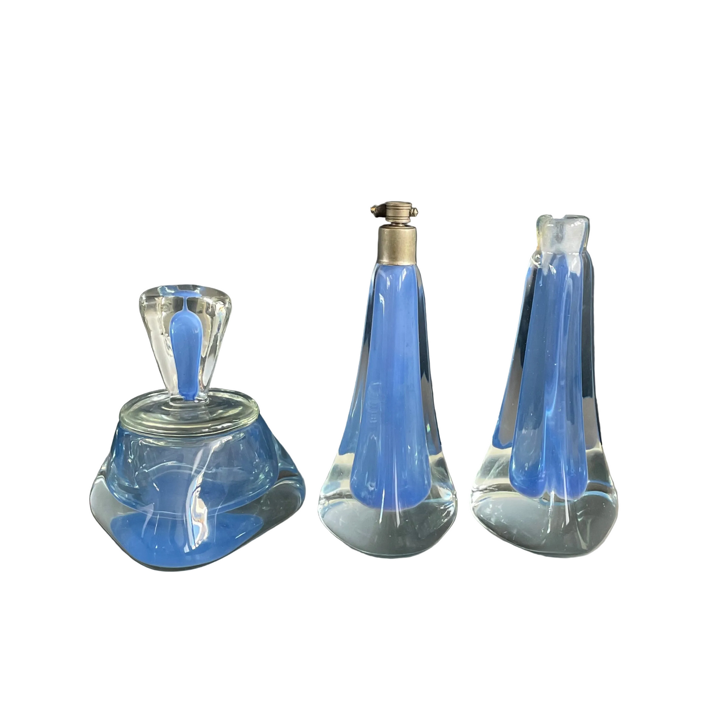 Ensemble en verre soufflé bicolore - Ref 1070