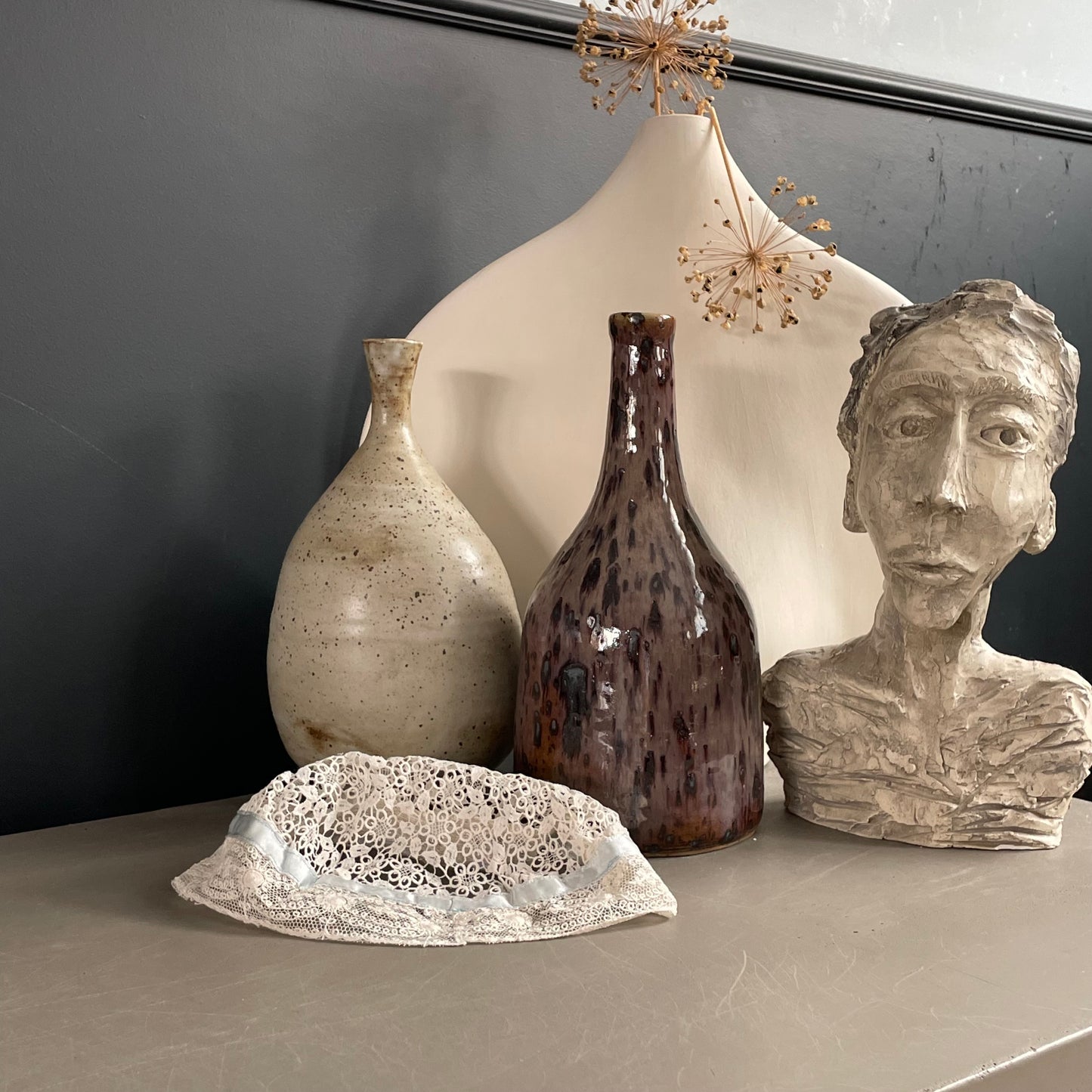 Bonnet de bébé ancien en dentelle - Ref 1159