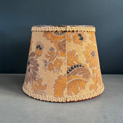 Abat-jour vintage en toile de jute à motifs - Ref 1330