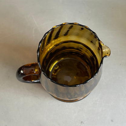 Service à eau en verre ambré texturé, 1 pichet + 5 verres - Ref 1399