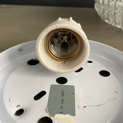Paire de plafonniers / appliques en verre moulé + 1 globe seul - Ref 1179