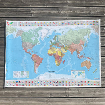 Carte du monde Michelin plastifiée 144x100cm - Ref 949