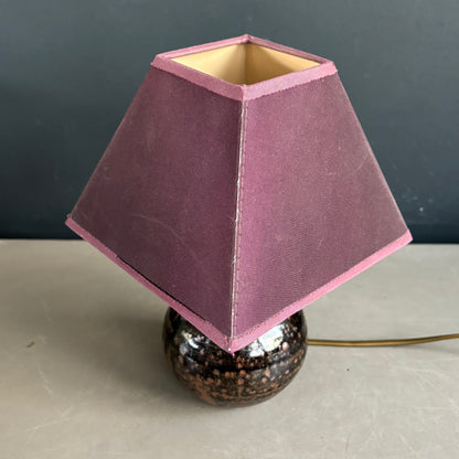 Lampe à pied en céramique et abat-jour pyramidal base carrée - Ref 1238
