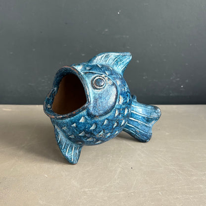 Vase - cendrier poisson en céramique vintage - Ref 1282