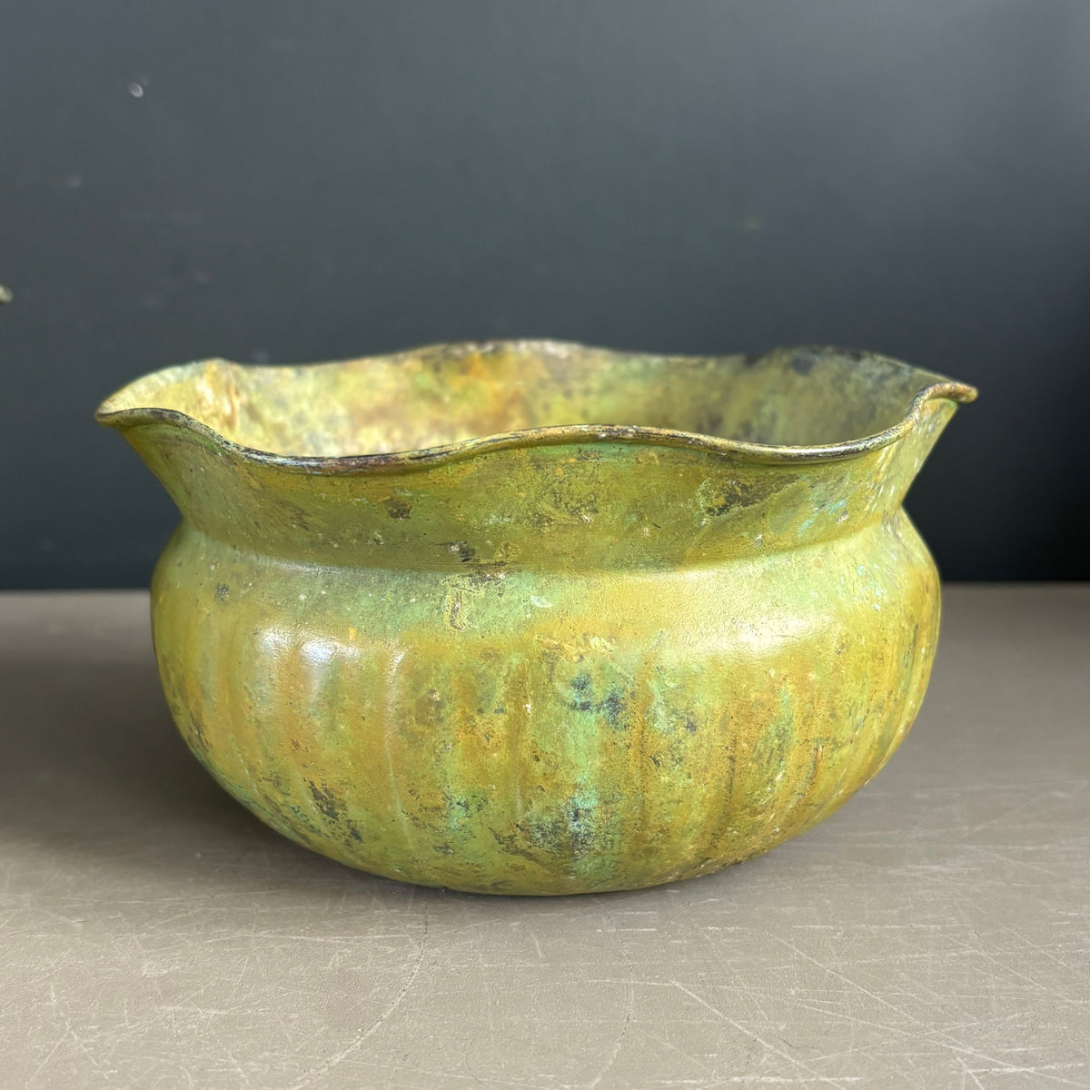 Paire de cache-pots gigognes en cuivre - Ref 1375