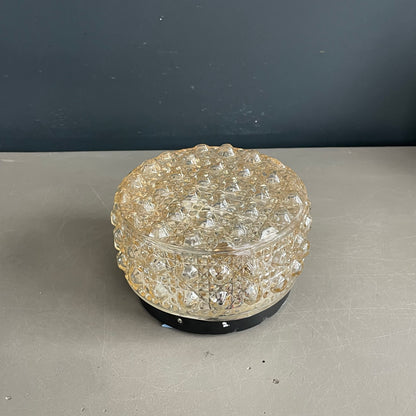 Plafonnier ou applique en verre moulé ambré - Ref 1180