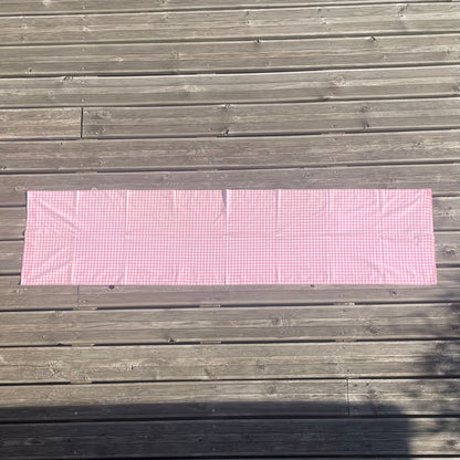Taie de traversin en coton vichy rose - Ref 1116
