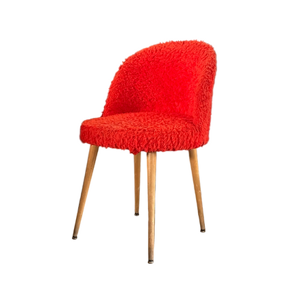 Chaise moumoute orange vintage - Ref 1099