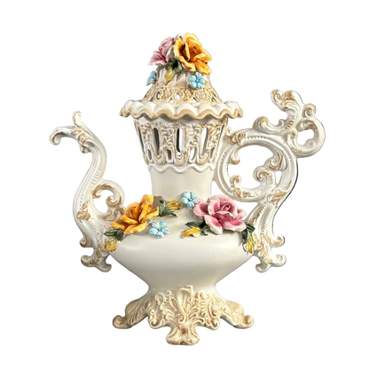 Grande verseuse en céramique et barbotine, Capodimonte, Italie, Années 50 - Ref 1295