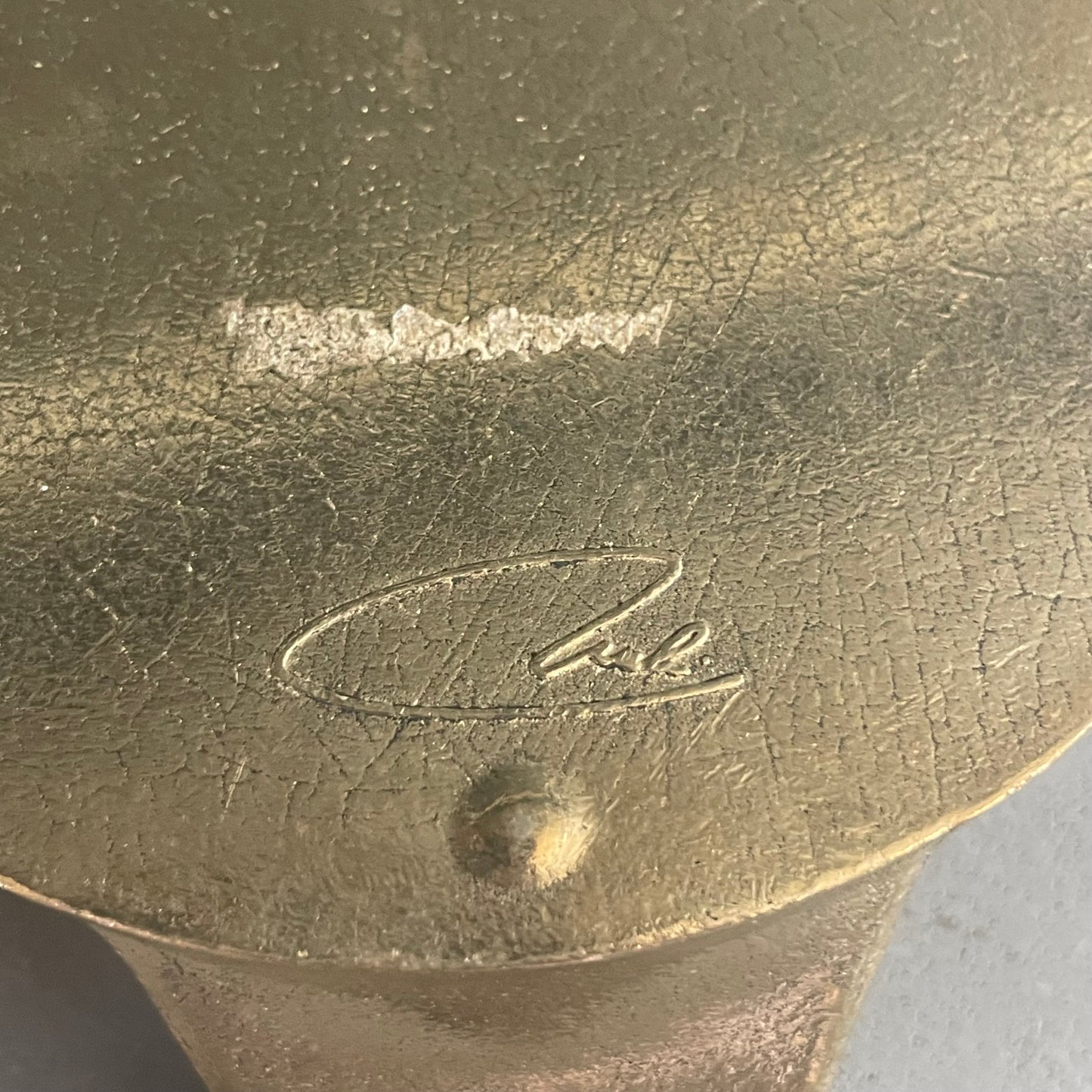 Coupelle en laiton gravée et signee - Ref 1127