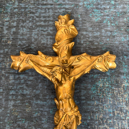 Crucifix doré en céramique - 55cm - Ref 1335