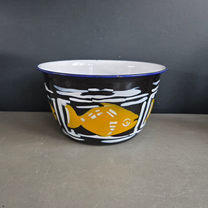 Bassine saladier en tôle émaillée vintage - Ref 1444