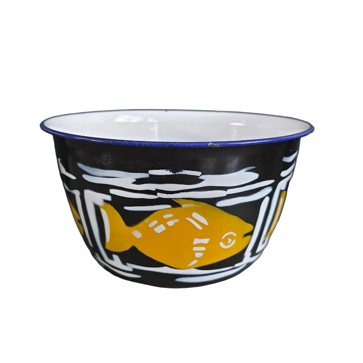 Bassine saladier en tôle émaillée vintage - Ref 1444