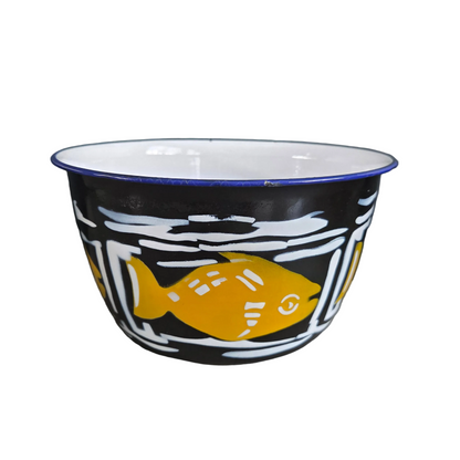 Bassine saladier en tôle émaillée vintage - Ref 1444