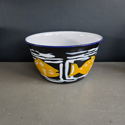 Bassine saladier en tôle émaillée vintage - Ref 1444