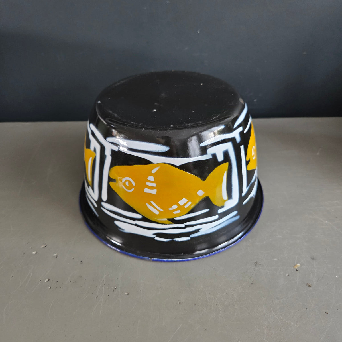 Bassine saladier en tôle émaillée vintage - Ref 1444